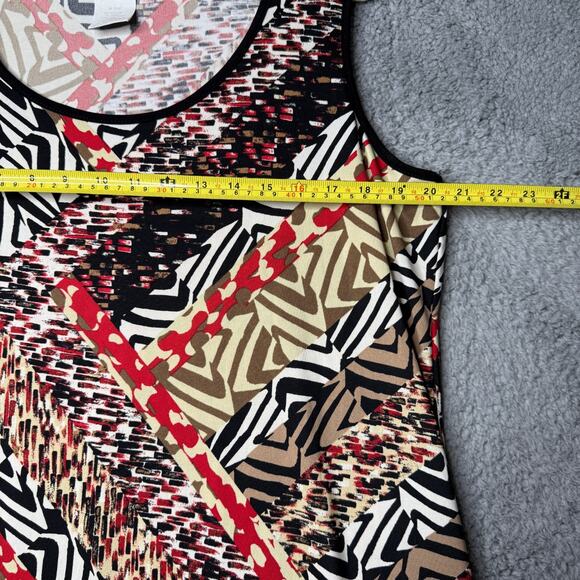 Olivia Matthews Dress Womens Size 2X Colorful Abstract Zebra Sleeveless - Picture 4 of 11